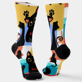 Die süßesten schwarzen Katzensocken - Schwarze Kat Socken