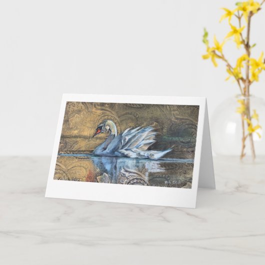 Die Swan-Malerei Karte (Gelbe Blume)