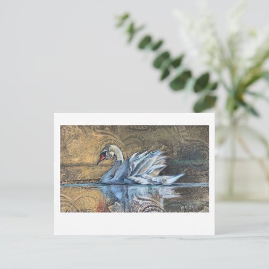 Die Swan-Malerei Postkarte (Stehend Vorderseite)