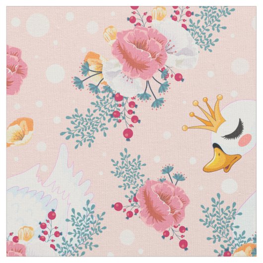 Die Swan Princess in rosa Stoff (Nahaufnahme)
