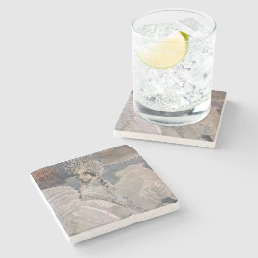 Die Swan Princess Steinuntersetzer (Seitenansicht)