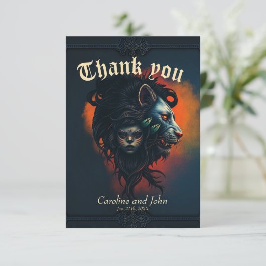 Die Symbiose aus Stärke und Gnade Dankeskarte (Stehend Vorderseite)