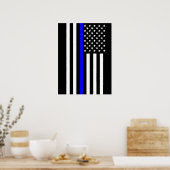 Die symbolische bläuliche Flagge der USA Poster (Küche)