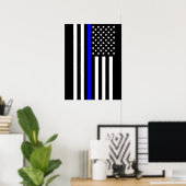 Die symbolische bläuliche Flagge der USA Poster (Heimbüro)