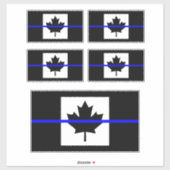 Die symbolische dünne blaue Linie auf kanadischer  Aufkleber (Blatt)