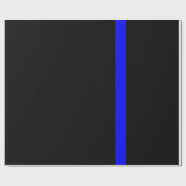 Die symbolische dünne blaue Linie auf schwarz Geschenkpapier (Flach)