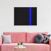 Die symbolische dünne blaue Linie auf schwarz Leinwanddruck (Insitu (Wohnzimmer))