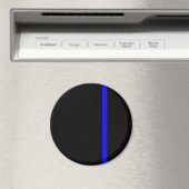 Die symbolische dünne blaue Linie auf schwarz Magnet (In Situ (Geschirrspüler))