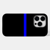 Die symbolische dünne blaue Linie auf solidem Schw Case-Mate iPhone Hülle (Rückseite (Horizontal))