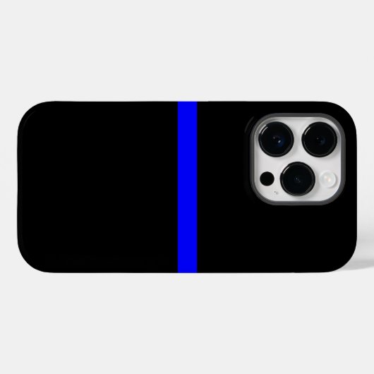 Die symbolische dünne blaue Linie auf solidem Schw Case-Mate iPhone Hülle (Rückseite (Horizontal))