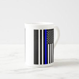 Die symbolische dünne blaue Linie der amerikanisch Porzellantasse