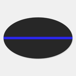 Die symbolische dünne blaue Linie horizontal schwa Ovaler Aufkleber