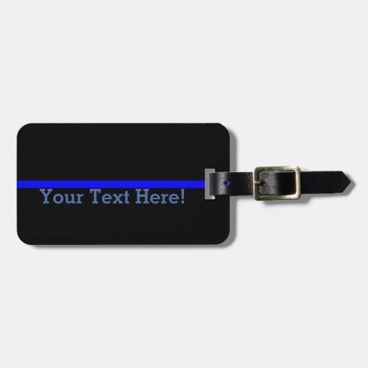 Die symbolische dünne blaue Linie personalisieren  Gepäckanhänger (Vorderseite horizontal)