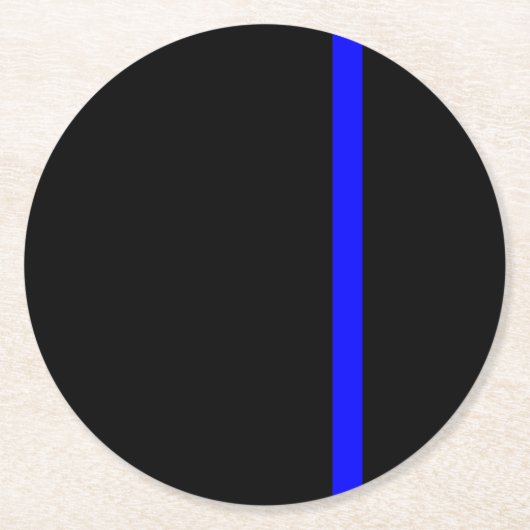 Die symbolische dünne blaue Linie vertikal Runder Pappuntersetzer (Vorderseite)