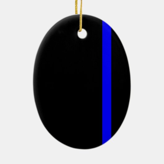 Die symbolische dünne blaue Linie vertikal schwarz Keramikornament (Hinten)
