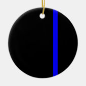 Die symbolische dünne blaue Linie vertikal schwarz Keramikornament (Vorne)