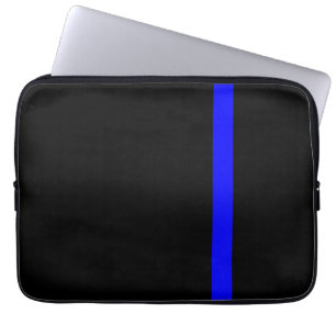 Die symbolische dünne blaue Linie vertikal schwarz Laptopschutzhülle