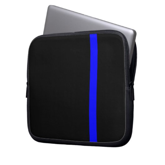 Die symbolische dünne blaue Linie vertikal schwarz Laptopschutzhülle (Vorderseite Links)