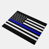 Die symbolische dünne grafische US Flagge Blue Fußmatte (Schrägansicht)