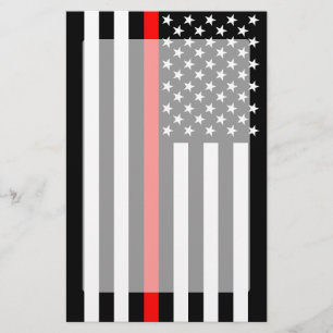 Die symbolische dünne rote Linie amerikanische Briefpapier