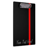 Die symbolische dünne rote Linie auf schwarz Klemmbrett (Rechts)