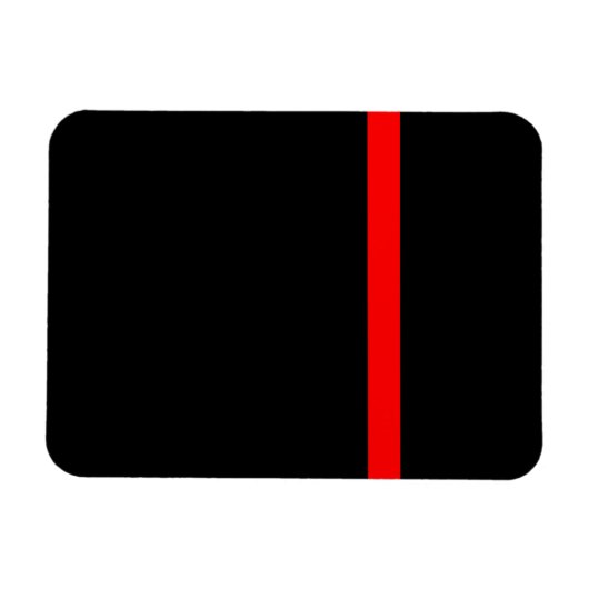Die symbolische dünne rote Linie auf schwarz Magnet (Horizontal)