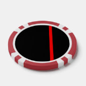 Die symbolische dünne rote Linie auf schwarz Pokerchips (Einzeln)