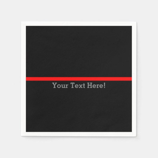 Die symbolische dünne rote Linie Ihres Textes auf Serviette (Vorderseite)