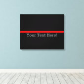 Die symbolische dünne rote Linie personalisieren d Leinwanddruck (Insitu (Holzboden))