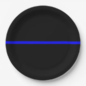 Die symbolische Thin Blue Line-Anweisung Pappteller (Vorderseite)