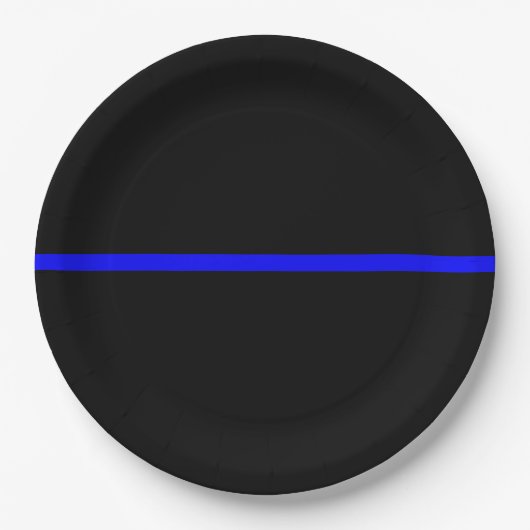 Die symbolische Thin Blue Line-Anweisung Pappteller (Vorderseite)