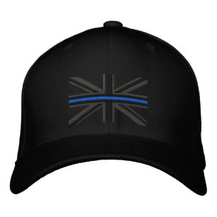 Die symbolische Thin Blue Line auf der britischen Bestickte Kappe