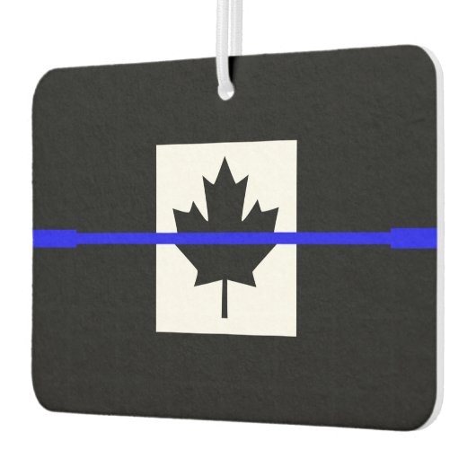 Die symbolische Thin Blue Line auf kanadischem Aho Autolufterfrischer (Links)