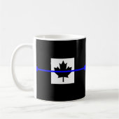 Die symbolische Thin Blue Line auf kanadischem Aho Kaffeetasse (Links)