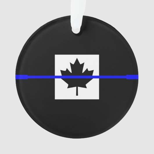 Die symbolische Thin Blue Line auf kanadischem Aho Ornament (Vorderseite)