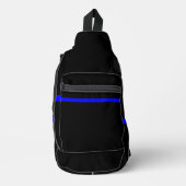 Die symbolische Thin Blue Line Grafik Crossbody Bag (Vorderseite)