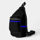 Die symbolische Thin Blue Line Grafik Crossbody Bag (Rechte Ecke)