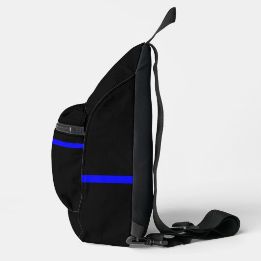 Die symbolische Thin Blue Line Grafik Crossbody Bag (Rechts)