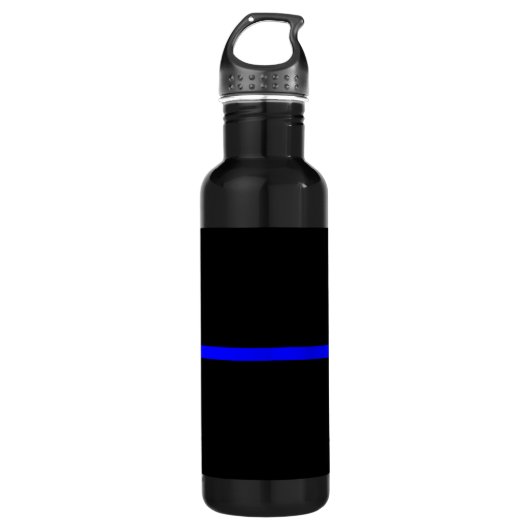 Die symbolische Thin Blue Line Grafik Edelstahlflasche (Vorderseite)
