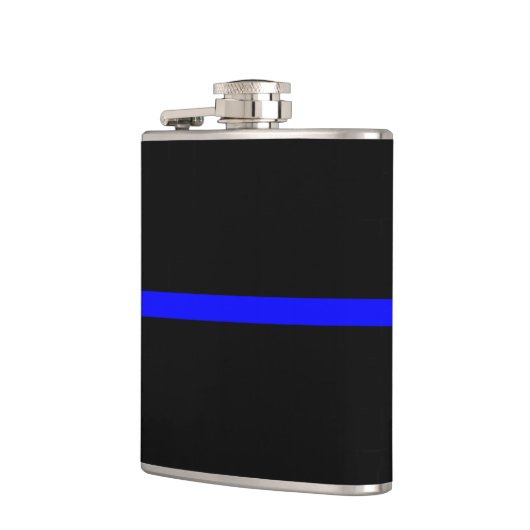 Die symbolische Thin Blue Line Grafik Flachmann (Links)