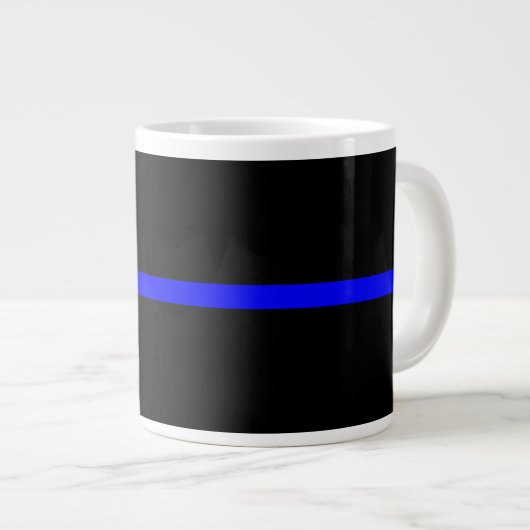 Die symbolische Thin Blue Line Grafik Jumbo-Tasse (Vorderseite Rechts)