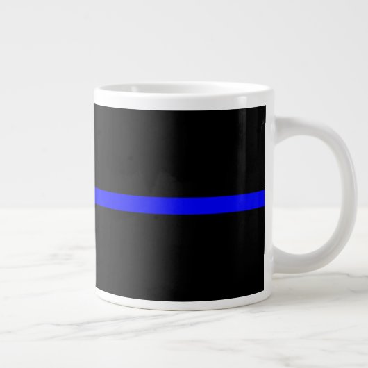 Die symbolische Thin Blue Line Grafik Jumbo-Tasse (Rechts)