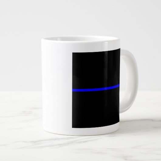 Die symbolische Thin Blue Line Grafik Jumbo-Tasse (Vorderseite Rechts)