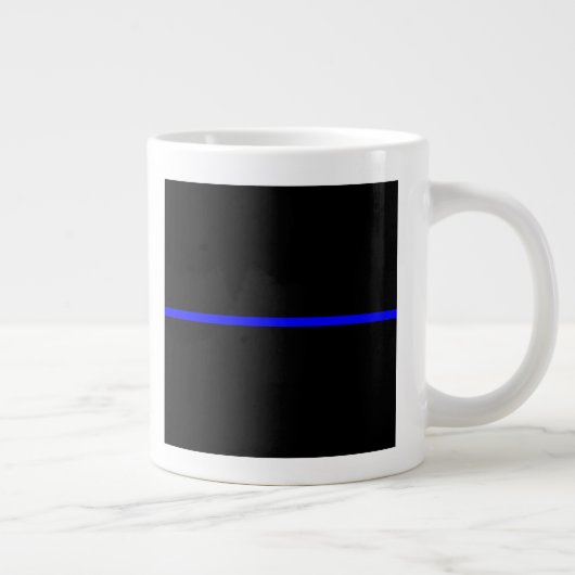 Die symbolische Thin Blue Line Grafik Jumbo-Tasse (Rechts)
