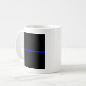 Die symbolische Thin Blue Line Grafik Kaffeetasse (Vorderseite Links)
