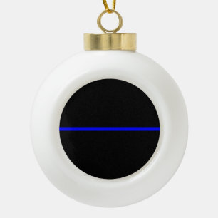 Die symbolische Thin Blue Line Grafik Keramik Kugel-Ornament