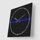 Die symbolische Thin Blue Line Grafik Quadratische Wanduhr (Winkel)