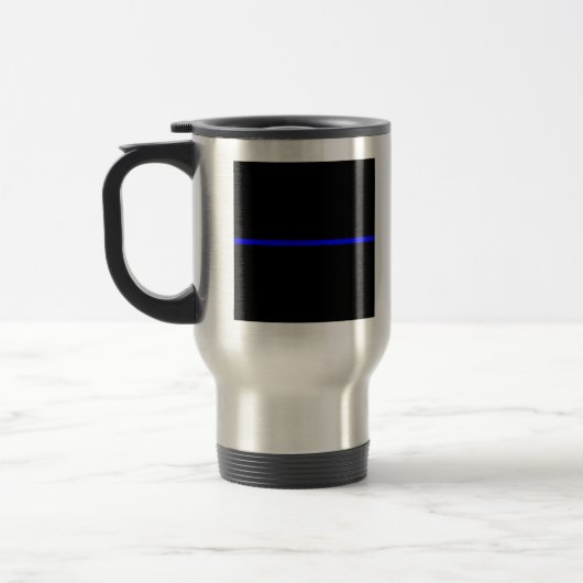 Die symbolische Thin Blue Line Grafik Reisebecher (Links)