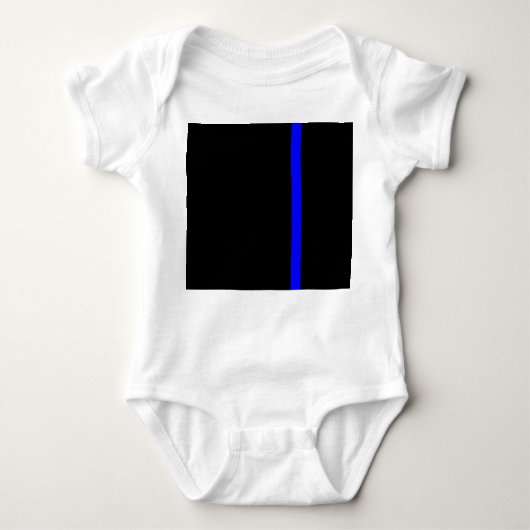 Die Symbolische Thin Blue Line im schwarzen Stil Baby Strampler (Vorderseite)