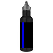 Die Symbolische Thin Blue Line im schwarzen Stil Edelstahlflasche (Rechts)